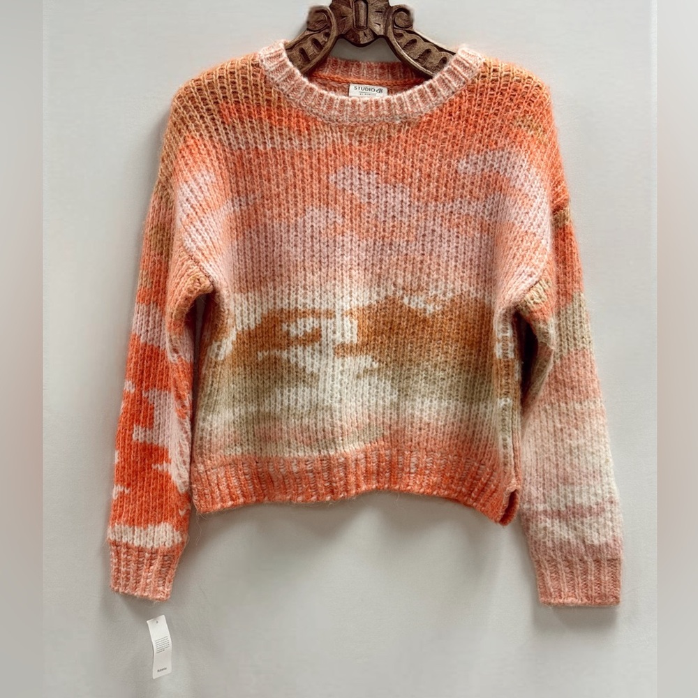 Vintage Studio B by Bobeau Fuzzy Knit Pullover Sweater NWT Size L